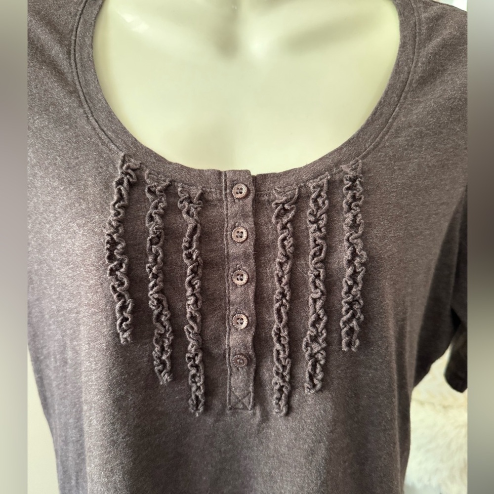 Esprit Brown Buttoned Ruffled Blouse - Picture 3 of 7